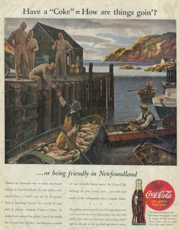 American soldiers in Newfoundland, Coca-Cola ad 1944
