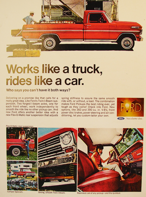 Works like a truck, rides like a car, 1968